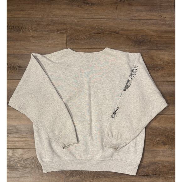 VTG 90s M.C. Escher Graphic Crewneck Oneita XL(46-48) USA Gray Sleeve Hit! - Picture 2 of 12